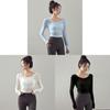 T Shirt Women Long Sleeve Polyester Sexy Back Tie Yoga Top For Workout And Casual Wear
