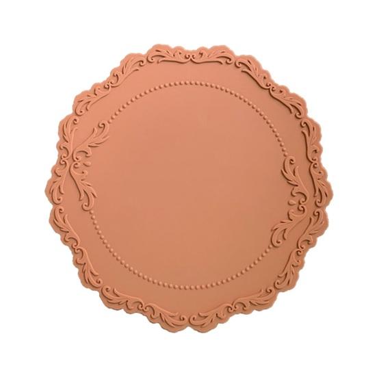 Sottobicchiere vintage con motivo floreale in rilievo, in silicone, multiuso, per la protezione della decorazione della casa