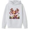 2025 Popular Christmas Casual Round Neck Reindeer Print Children's Hoodie, Long Sleeved Girls' Sportswear, Comfortable and Versatile Top