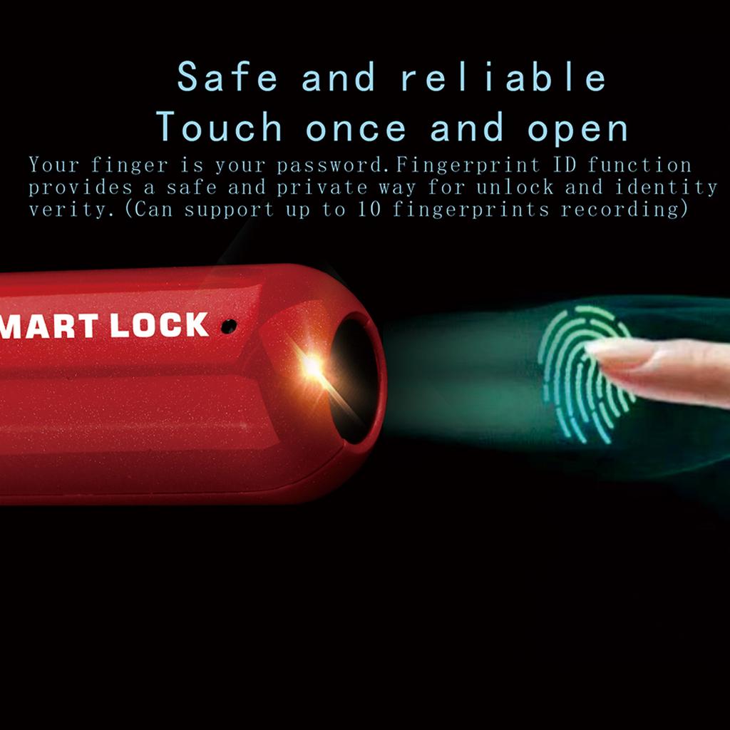 Mini Otisk Prstu Chytrý Viseací Zámek Dotykový Otisk Prstu Zámky Dveří USB Bezklíčové Zámky Proti Krádeži pro Cestovní Kufry Zásuvku Skříňku