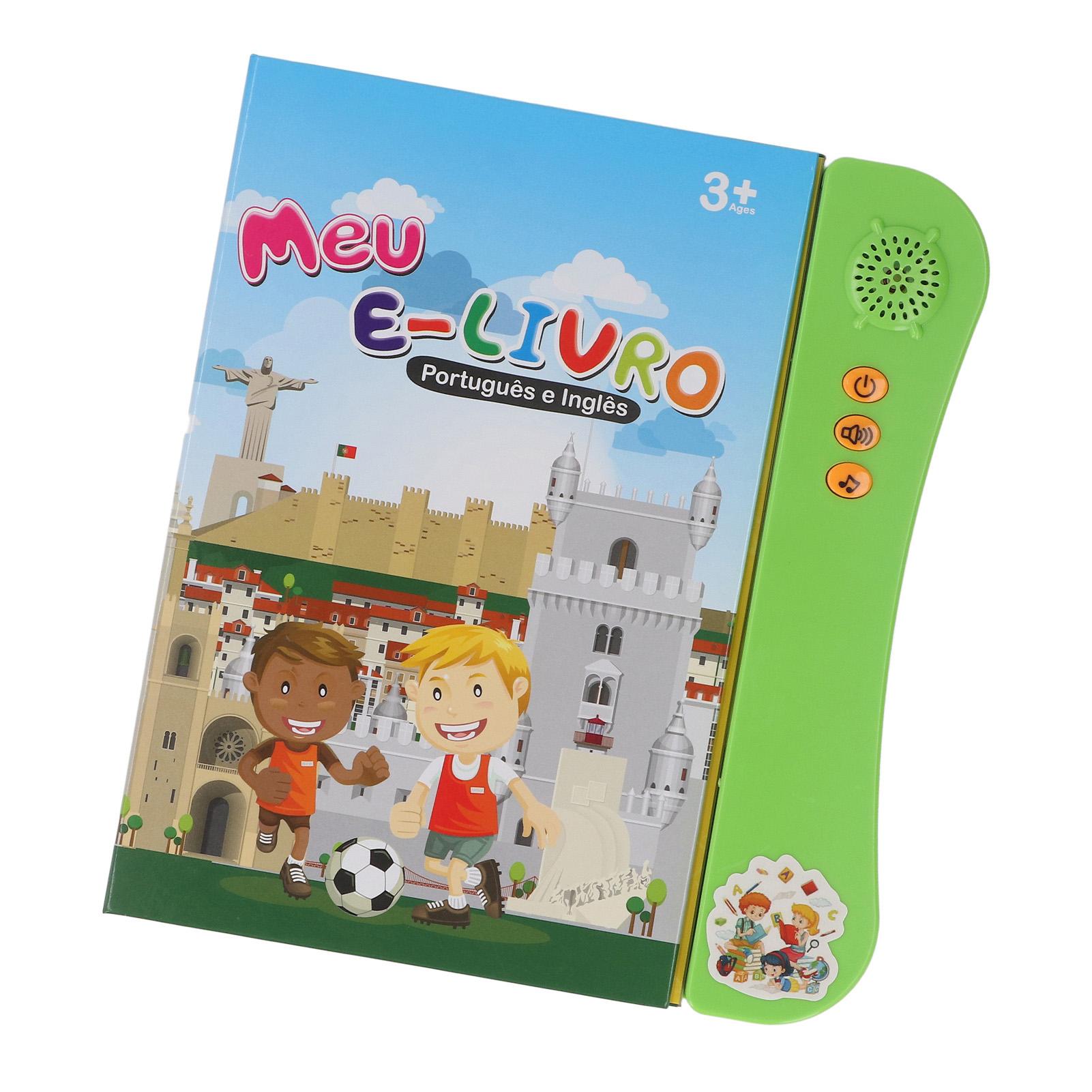 Portuguese English Sound Book for Bilingual Children Alphabet Numbers Animals Fruits Vegetables Educational Sound Reading Book