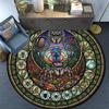 Beetle Forest Symbols Round Area Rug Under Office Chairs Bedroom Living Room Home Decor