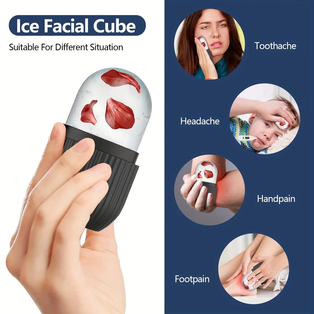 Silicone Ice Roller Massager For Face Eyes - Natural Skin Care Cooling and Eliminating Eye Bags Reusable and Soothing