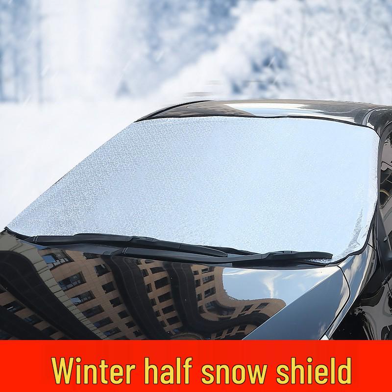 Magnetic Anti-Freeze Car Windshield Cover: Thick Heat Insulation & Sunshade for Snow and Sun.