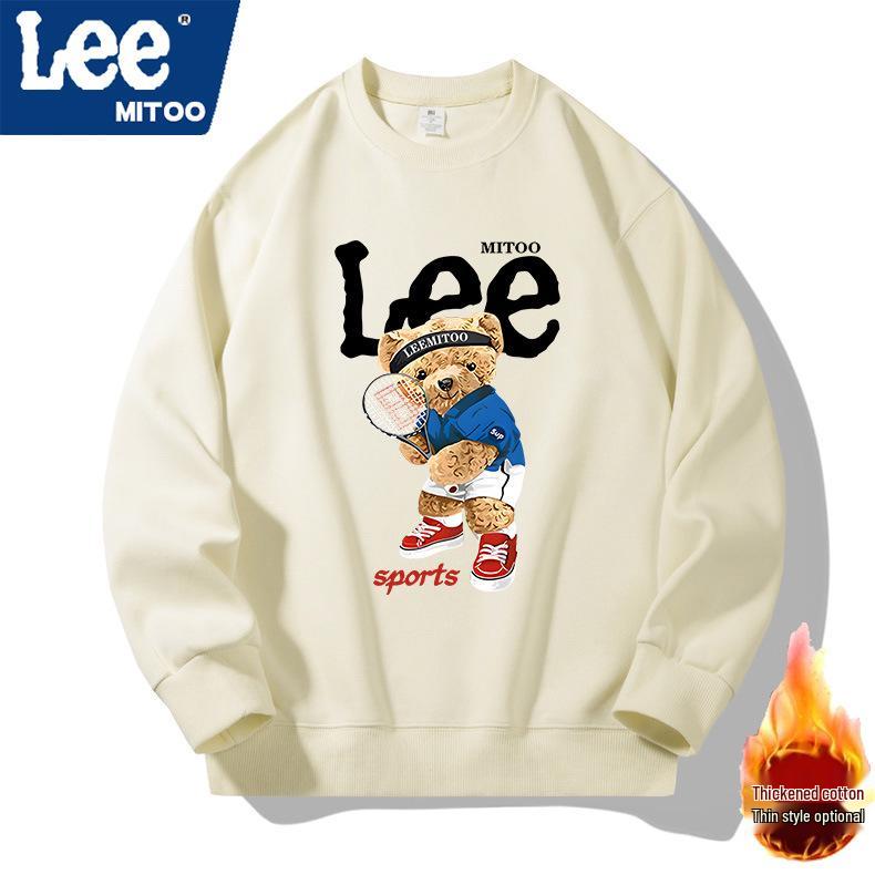 Lee & Mitoo Unisex Casual Fleece-gefüttertes Sweatshirt, 2025 Herbst/Winter Amerikanische Trendmarke