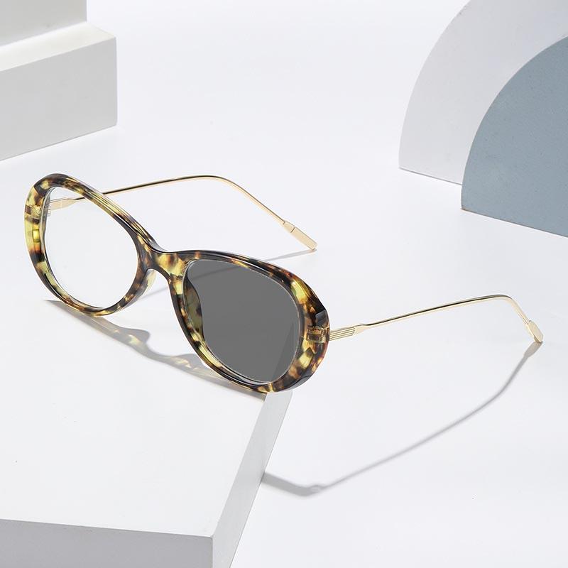 Fashion Design Round Frame Photochromic Myopia Glasses Women Anti Blue Light Color Changing Ner Sight Eyeglasses Minus Sight