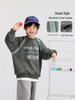 Fairy Tale Memory 2025 Boys' Retro Color Block Patchwork Sweatshirt - Big Kids Autumn Loose Fit, Long Sleeve