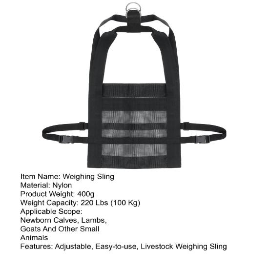Weighing Sling Calf Hanging Weight Scale Sling with Adjustable Straps Livestock Weighing Belt for Calves Lambs Goats Alpacas
