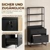 Filing Cabinet with Drawers, Lockable Storage Cabinet with Bookshelf for A4, Letter and Legal Formats, Black