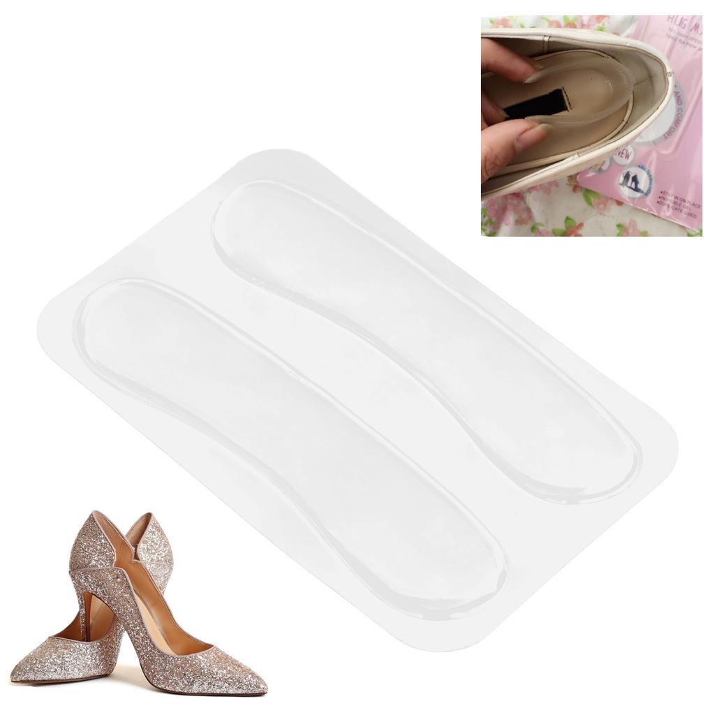 2pcs Transparent Silicone Heel Grips AntiSlip Blister Prevention Heel Liner Cushion Pad