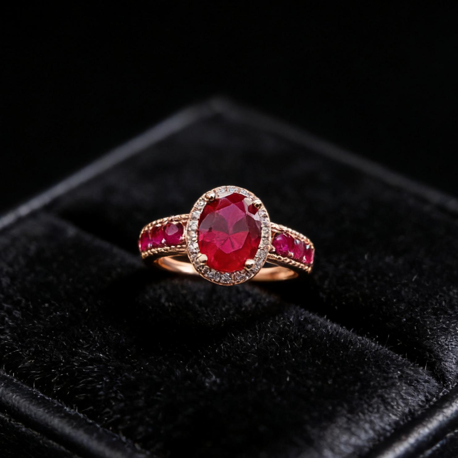 Роскошные украшения Имитация Королевского сапфира Подвеска Ожерелье Набор украшений Кровь голубя Изумрудные Серьги Кольцо Украшения gold-plated copper