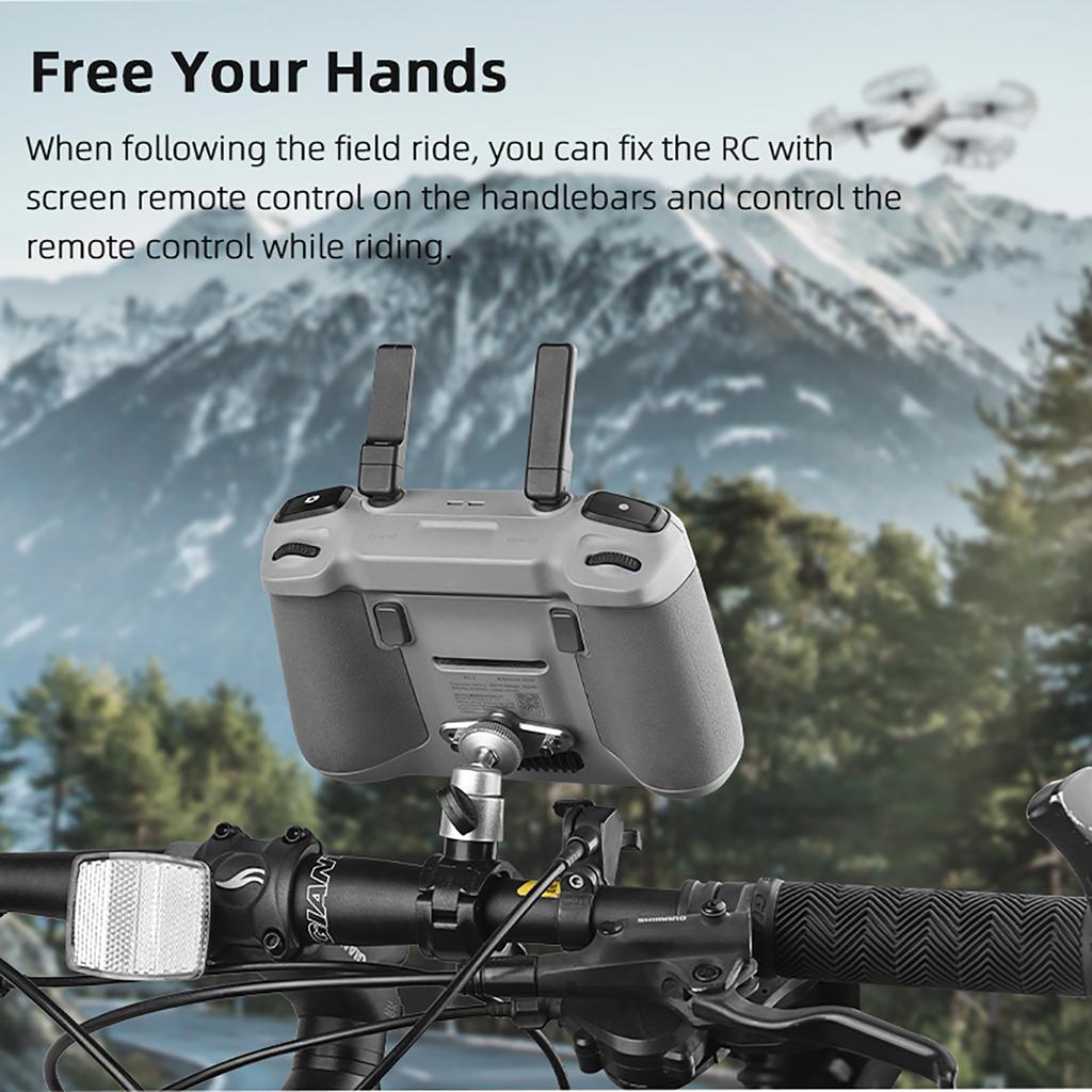 Aluminium Alloy Bike Mounting Base for DJI Mini 4 Pro/Mavic Air 3/RC RC2 Remote Control with Screen 1/4 Screw Mount