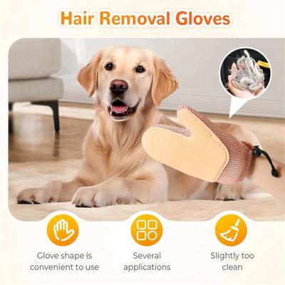 Yousheng Pet Hair Remover Glove Double-Sided Reusable Hair Removal for Clothing Furniture Carpets Silicone Cat Dog Grooming Mitt for Bathing Massage