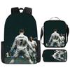 Set de Mochila Escolar Infantil con Estampado de Cristiano Ronaldo de 3 Piezas Dibujos Animados para Estudiantes de Primaria Mochila Ligera Duradera de Gran Capacidad