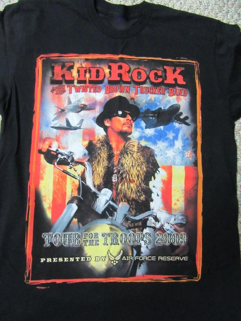 Vtg Kid Rock TOUR TROOPS Cotton Black S-5XL T Shirt MC830 Unisex T-Shirt