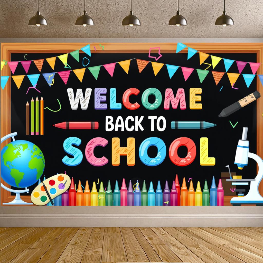 Educational Event Banner Vibrant Durable Portable Classroom Decoration Engaging Photo Booth Background for Children Celebration