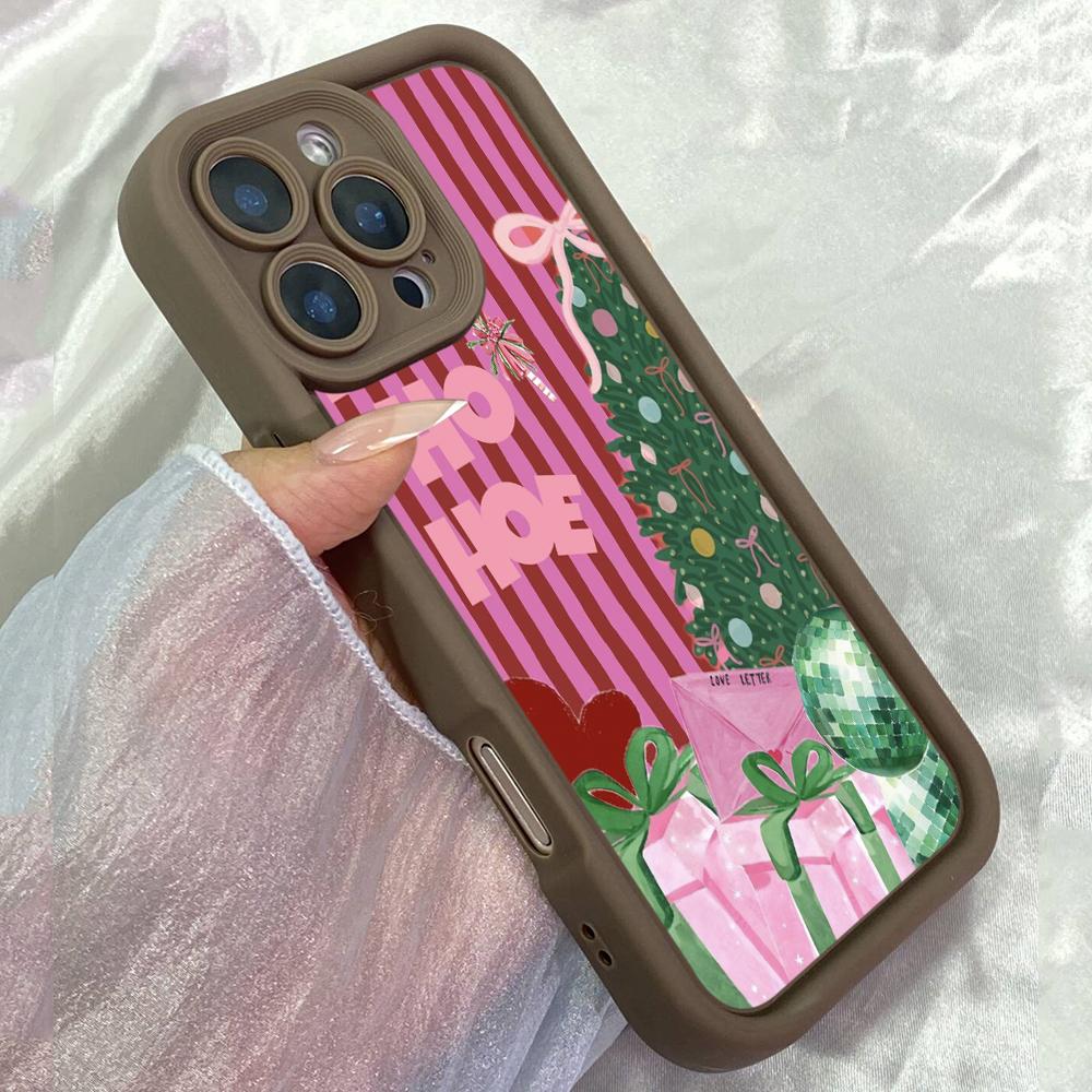 

JT131 Christmas for iPhone 17 16 15 Pro Max Samsung S26 S25 S24 Ultra A17 A16 A07 A56 A06 A15 Xiaomi 15T Redmi 15c 14c 13C Note 13 14 Soft TPU Case Redmi 15C 4G/5G(171.6) коричневий