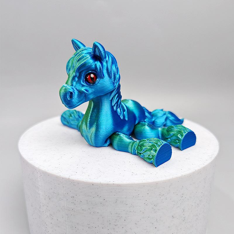 3D-gedruckte mehrgelenkige bewegliche Tiere Pferde Mini niedlich Relief sensorisches Spielzeug lustiges Zubehör Kindergeschenke Verzierung Actionfiguren