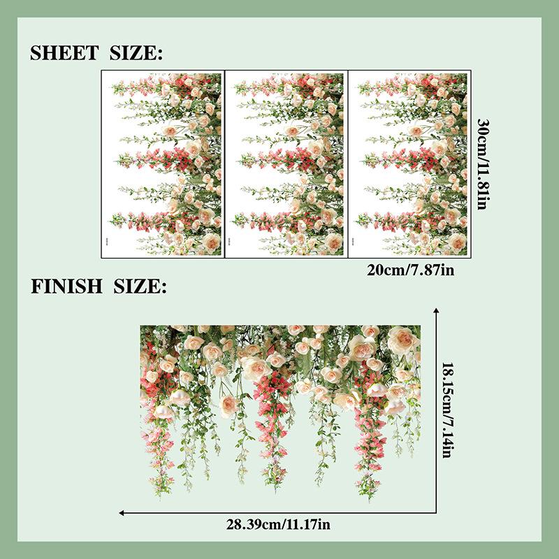 Rose Vine, Static Window Sticker, Bedroom Window Decoration, Bathroom, Shower Room, Glass Decoration Sticker
