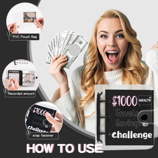 25 Envelopes Money Saving Challenge Binder Mini Cash Saving Budget Book to
