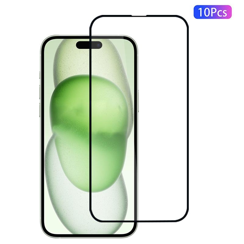 

10Pcs For iPhone 16 Anti-explosion Screen Protector Full Glue Silk Printing Film Type A