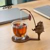 Hamster Coaster Fishing Animal Tea Bag Holder, 3D Printed Heat-Resistant Coaster, Accessory for Turtle Cup and Coffee Mug, Gift Lovers & Enthusiasts