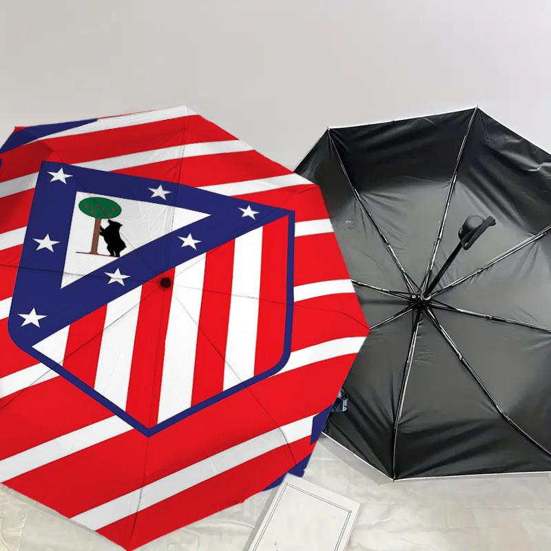 1PC Atletico Madrid Umbrella-8-Rib Reinforced, Automatic Open, Lightweight & Durable, Cute Fashion Accessory for Outdoor-Y0350