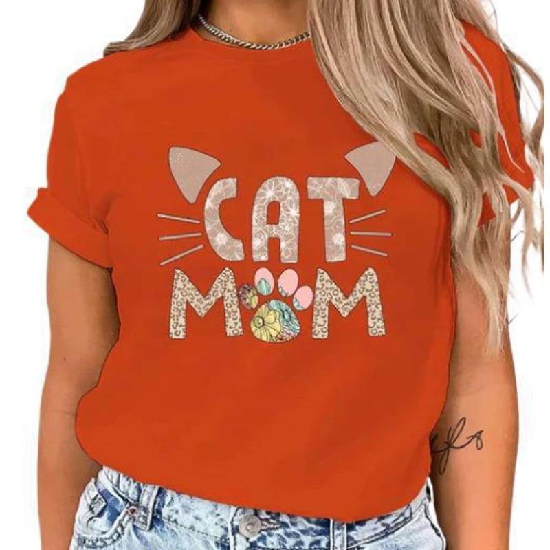 Summer Round Neck Men's and Women's Printed Cotton Tees Loose Short Sleeved Shirt T-Shirts Female Tees