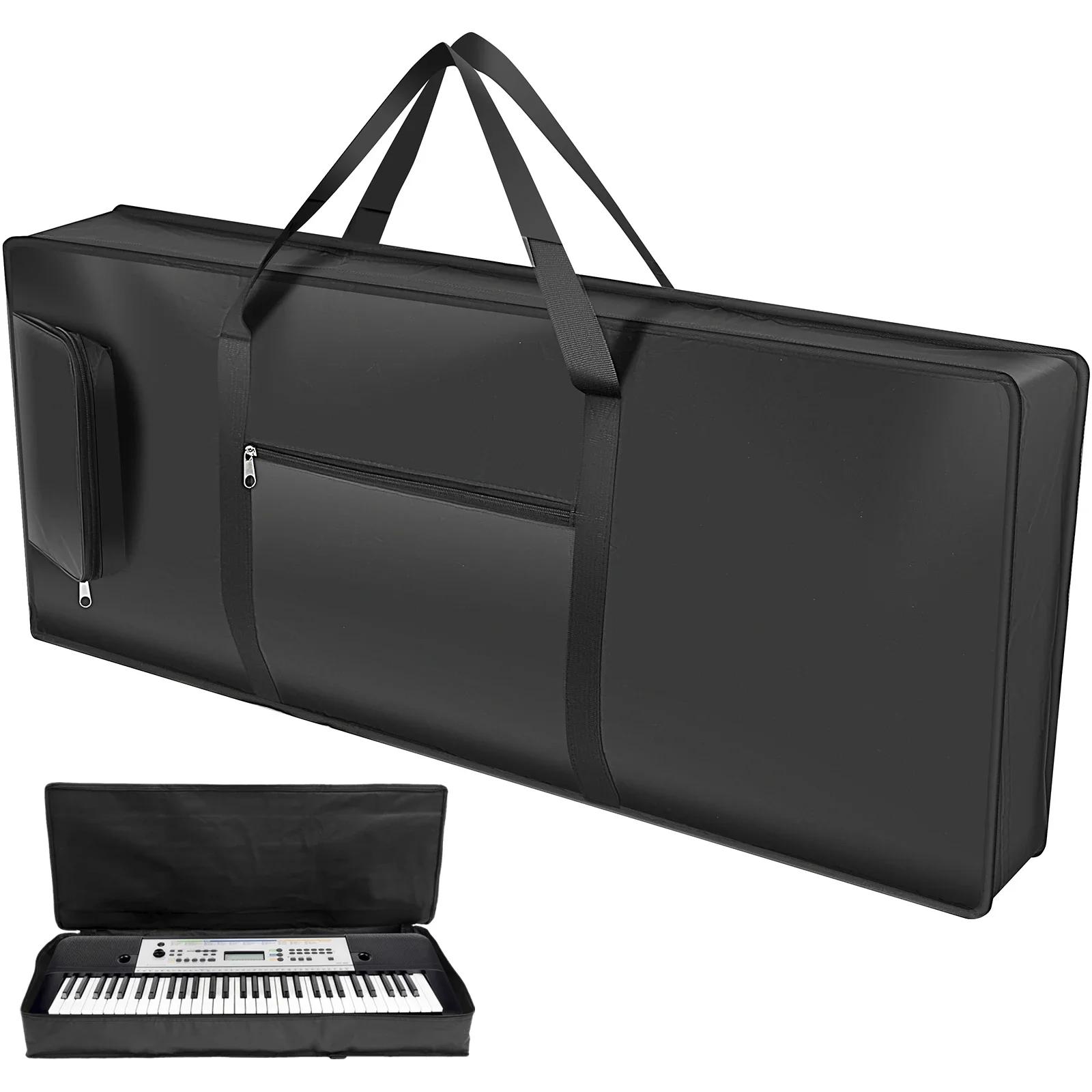 

61 Key Keyboard Gig Bag 420D Oxford Cloth Electric Piano Case Portable Keyboard Case with Handle and Adjustable Shoulder Strap 100x40x15cm чёрный