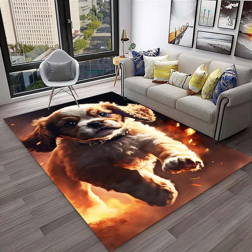 Cute Dog Samoye,Chihuahua,Koki Pomeranian Husky Cartoon Carpet Rug for Home Living Room Bedroom Sofa Doormat Decor,kid Non-slip