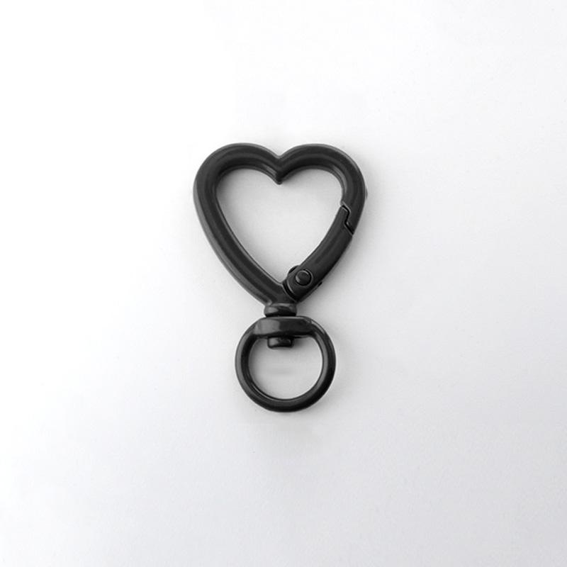 

5 шт. Брелок Пружинна Пряжка DIY Аксесуари Гачки для Брелока Металевий Кольоровий Брелок у Формі Серця Застібки-Лобстери чорний
