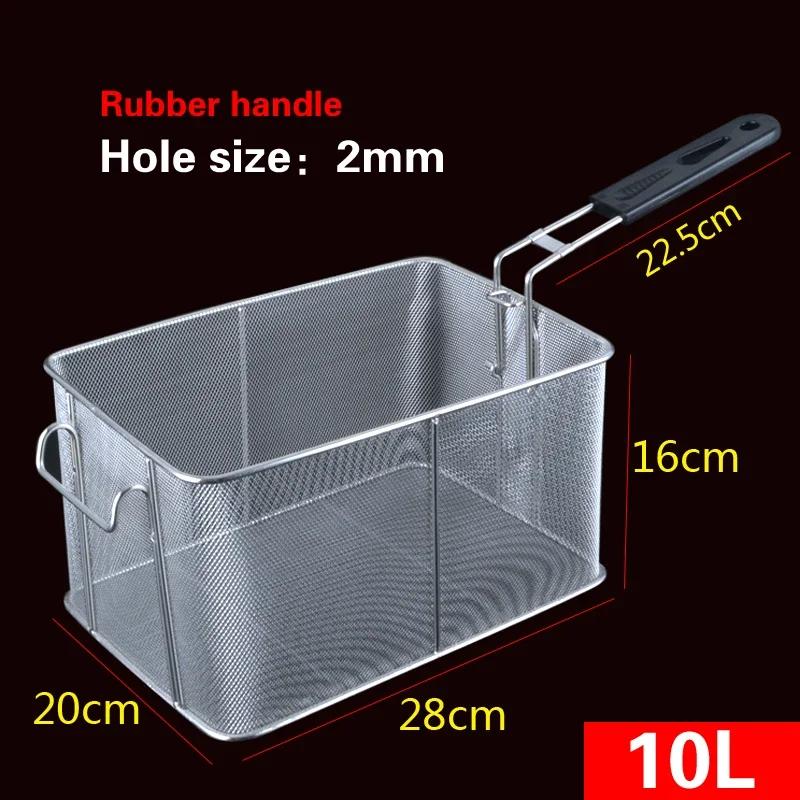 Stainless Steel Frying Basket Net French Fries Basket  Frame Square Oil  Control Filter Frying Basket Dense