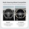 Suitable for Volkswagen Steering Wheel Cover, Wavy Sports Breathable Leather Segmented Anti-Slip Sweat-Absorbing Protective Cover Golf Passat Polo 