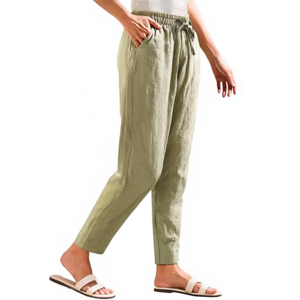 Women's Cropped Pants Stralght Pants With Pockets Lightweight Caual Loose  Trousers