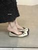 Xiaoxiangfeng Shallow Mouth Single Shoe Girl 2025 New Korean Version Bow Round Head Gentle Fairy Doudou Shoes Female Flat Bottom