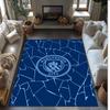 Manchester City Theme Rug Soft Crystal Velvet Area Rug Non-Slip Floor Carpet for Living Room Bedroom Nursery