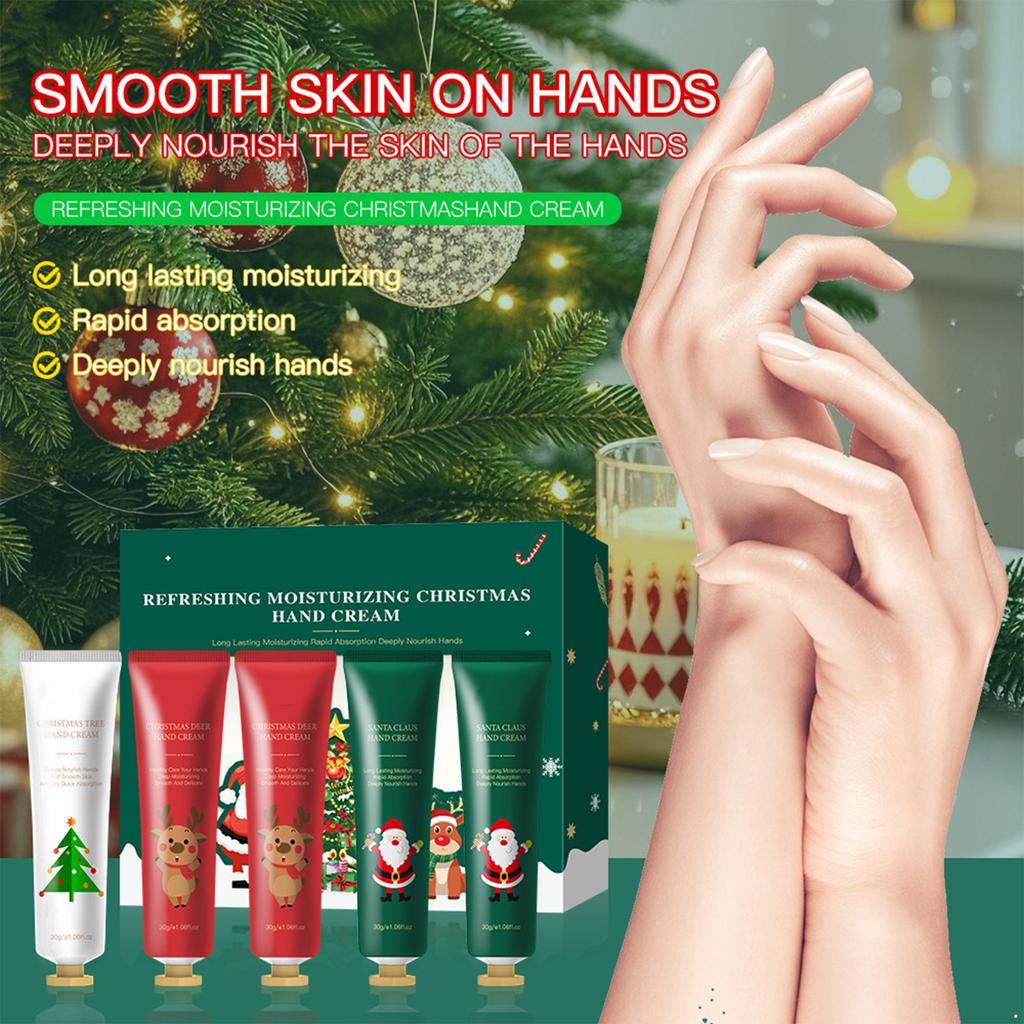 5PCS Travel-Size Hand Cream, Moisturizing and Nourishing Lotion for Dry Skin, Winter Care Gift Set for Women & Men
