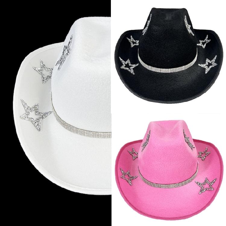 Gleaming Bride Hat Sparkly Party Hat Rhinestones Panama Hat for Party