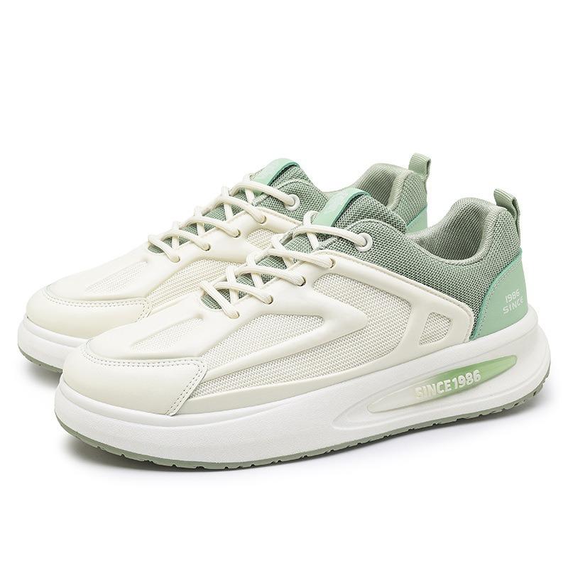 Men's Shoes Summer Breathable Thin Mesh Little White Board Shoes Boys Casual Thick Soles Increase Height Dad