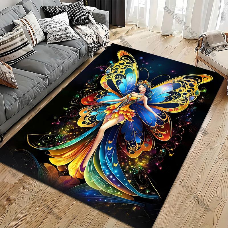Majestic colorful butterfly fairy carpet Yoga living room room decor children's crawling mat doormat area rug games mat