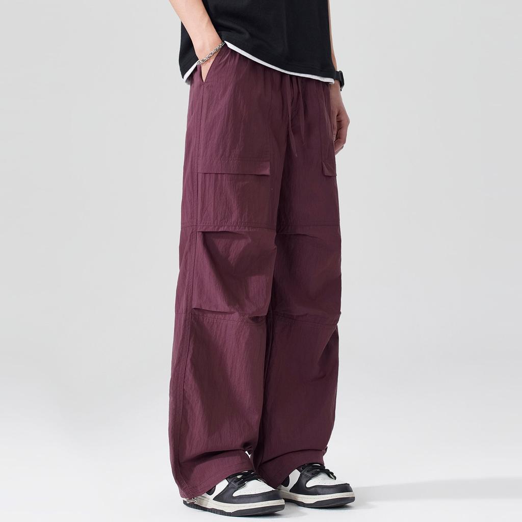 New breathable paratrooper pants American skin-friendly soft versatile wide loose labeling summer casual trousers men