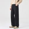 Retro black stretch jeans men's pants ins high street trendy brand Lyocell straight four-sided elastic casual trousers