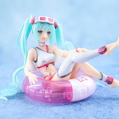 Nowa Figurka Anime Hatsune Miku Aqua Float Girls Elaina Figurka Akcji Kawaii Dziewczyna Siedząca na Kółku Pływackim Figurka Kolekcjonerskie Zabawki
