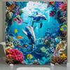 Dolphin Coral Reef Shower Curtain Ocean Underwater Art Bathroom Decor Sea Life Fish Bath Curtains Modern Home Interior