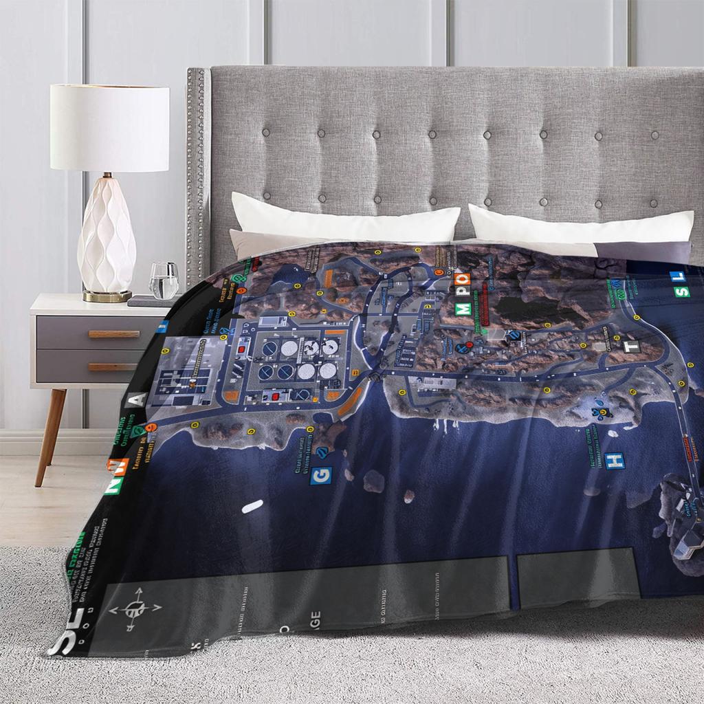 Warm Soft Blankets Girls Boys Camping Escape from Tarkov Scav PMC Map Throw Blanket Flannel Bedspread For Funny Sofa Bed Cover