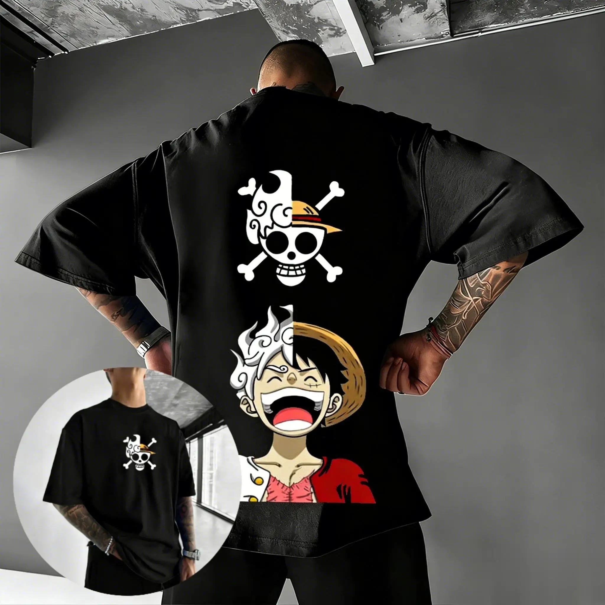 One Piece Луффи Эйс Пираты Соломенной Шляпы Графическая Футболка Винтажная Уличная Одежда Футболка с Коротким Рукавом Унисекс Издание 2026 S