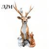 Resin Elk Rabbit Hedgehog Fox Figurines Forest Deer Small Animal Statue, Figurine with Stable Base Exterior Yard Decor Hedgehog, Outdoor Waterproof