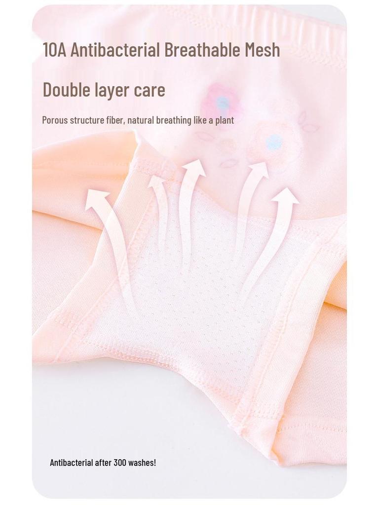 New Pure Cotton Girls' Cartoon Underwear - Soft, Comfortable, Antibacterial, Skin-Friendly Shorts