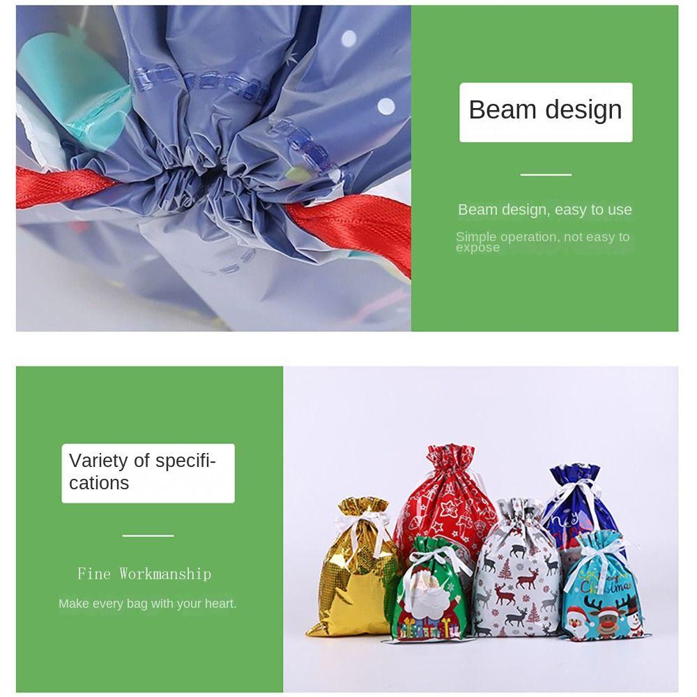 5Pcs Drawstring Christmas Candy Bags Large Candy Cookie Packaging Bag 2024 Gift Bag