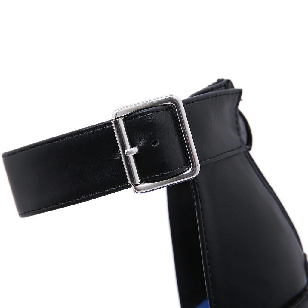 2025 New Summer Shoes Women White Open Toe Button Belt Thick Heel Wedges Platform Shoes Fashionable Casual Sandals Female